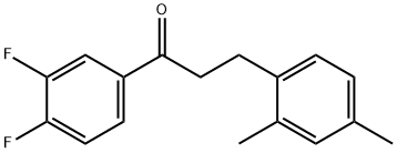 3',4'-ジフルオロ-3-(2,4-ジメチルフェニル)プロピオフェノン 化学構造式