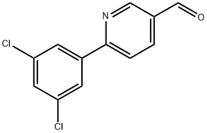 6-(3,5-二氯苯基)-3-吡啶甲醛, 898796-01-5, 结构式