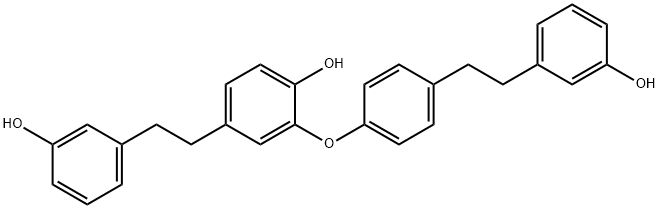 4-(3-Hydroxyphenethyl)phenyl[2-hydroxy-5-(3-hydroxyphenethyl)phenyl] ether Struktur