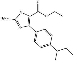2-AMINO-4-[4-(1-METHYLPROPYL)PHENYL]-5-THIAZOLECARBOXYLIC ACID ETHYL ESTER 结构式