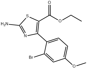 2-AMINO-4-(2-BROMO-4-METHOXYPHENYL)-5-THIAZOLECARBOXYLIC ACID ETHYL ESTER 化学構造式