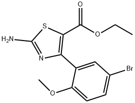 2-AMINO-4-(5-BROMO-2-METHOXYPHENYL)-5-THIAZOLECARBOXYLIC ACID ETHYL ESTER 结构式