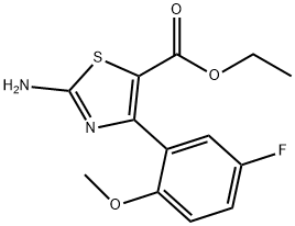 2-AMINO-4-(5-FLUORO-2-METHOXYPHENYL)-5-THIAZOLECARBOXYLIC ACID ETHYL ESTER 化学構造式
