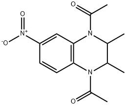 1-(4-乙酰-2,3-二甲基-6-硝基-2,3-二氢喹喔啉-1-基)乙酮 结构式