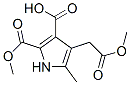 1H-Pyrrole-2,3-dicarboxylic  acid,  4-(2-methoxy-2-oxoethyl)-5-methyl-,  2-methyl  ester 化学構造式