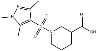 1-[(1,3,5-trimethyl-1H-pyrazol-4-yl)sulfonyl]piperidine-3-carboxylic acid Structure