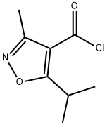 4-Isoxazolecarbonyl chloride, 3-methyl-5-(1-methylethyl)- (9CI) 化学構造式