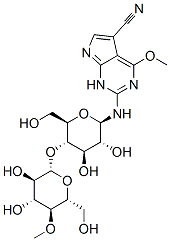 90044-18-1 1H-Pyrrolo(2,3-d)pyrimidine-5-carbonitrile, 4-methoxy-2-((4-O-(4-O-met hyl-beta-D-glucopyranosyl)-beta-D-glucopyranosyl)amino)-
