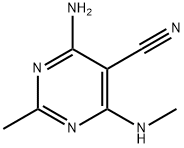5-Pyrimidinecarbonitrile,  4-amino-2-methyl-6-(methylamino)- Struktur