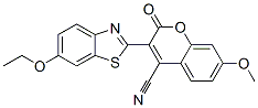 3-(6-ethoxybenzothiazol-2-yl)-7-methoxy-2-oxo-2H-1-benzopyran-4-carbonitrile Struktur