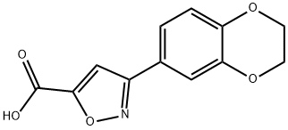 5-Isoxazolecarboxylic  acid,  3-(2,3-dihydro-1,4-benzodioxin-6-yl)- Structure
