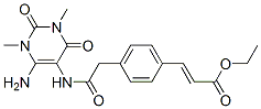 2-Propenoic  acid,  3-[4-[2-[(6-amino-1,2,3,4-tetrahydro-1,3-dimethyl-2,4-dioxo-5-pyrimidinyl)amino]-2-oxoethyl]phenyl]-,  ethyl  ester 结构式