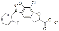 8-クロロ-3-(2-フルオロフェニル)-5,6-ジヒドロフロ[3,2-f]-1,2-ベンゾイソオキサゾール-6-カルボン酸カリウム 化学構造式
