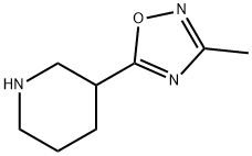 3-methyl-5-(piperidin-3-yl)-1,2,4-oxadiazole Struktur