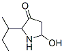 3-Pyrrolidinone,  5-hydroxy-2-(1-methylpropyl)- 结构式