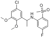 N-(1-(5-CHLORO-2,3-DIMETHOXYPHENYL)ETHYL)-5-FLUORO-2-(METHYLSULFONYL)BENZENAMINE Struktur