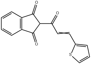 2-[(E)-3-(2-thienyl)-2-propenoyl]-1H-indene-1,3(2H)-dione 化学構造式