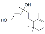 2-Hexene-1,4-diol, 4-ethyl-6-(2,6,6-trimethyl-2-cyclohexen-1-yl)-, cyclized Struktur