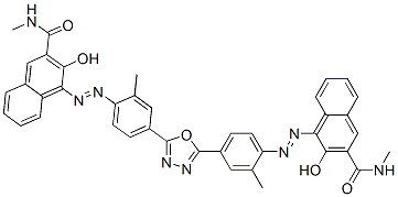 4,4'-[1,3,4-oxadiazole-2,5-diylbis[(2-methyl-4,1-phenylene)azo]]bis[3-hydroxy-N-methylnaphthalene-2-carboxamide],90427-30-8,结构式