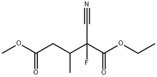 Pentanedioic acid, 2-cyano-2-fluoro-3-methyl-, 1-ethyl 5-methyl ester (9CI) 化学構造式