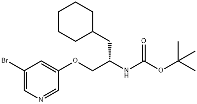 [2-(5-BroMo-pyridin-3-yloxy)-1-cyclohexylMethyl-ethyl]-carbaMic acid tert-butyl ester 化学構造式