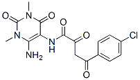 Benzenebutanamide,  N-(6-amino-1,2,3,4-tetrahydro-1,3-dimethyl-2,4-dioxo-5-pyrimidinyl)-4-chloro--alpha-,-gamma--dioxo- Struktur