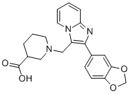 1-(2-BENZO[1,3]DIOXOL-5-YL-IMIDAZO[1,2-A]PYRIDIN-3-YLMETHYL)-PIPERIDINE-3-CARBOXYLIC ACID,904816-43-9,结构式