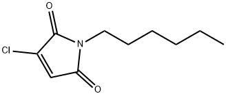 1H-Pyrrole-2,5-dione, 3-chloro-1-hexyl- 化学構造式