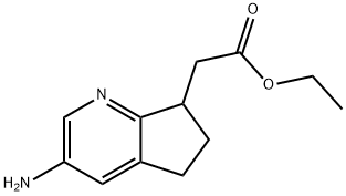 ethyl 2-{3-aMino-5H,6H,7H-cyclopenta[b]pyridin-7-
yl}acetate Structure