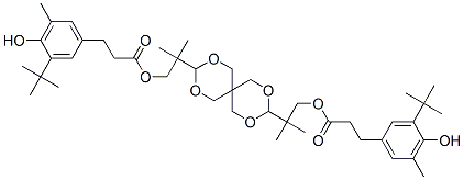 3,9-Bis[1,1-dimethyl-2-[3-(3-tert-butyl-4-hydroxy-5-methylphenyl)propionyloxy]ethyl]-2,4,8,10-tetraoxaspiro[5.5]undecane,90499-06-2,结构式