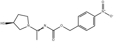 (S)-[1-(3-Mercapto-1-pyrrolidinyl)ethylidene]carbamic acid (4-nitrophenyl)methyl ester 化学構造式