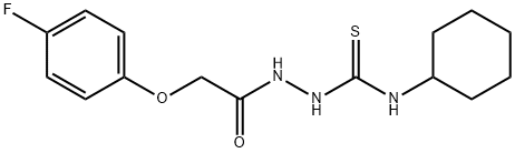 N-cyclohexyl-2-[2-(4-fluorophenoxy)acetyl]-1-hydrazinecarbothioamide Struktur