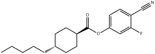 4-CYANO-3-FLUOROPHENYL TRANS-4-PENTYLCYCLOHEXANECARBOXYLATE Struktur