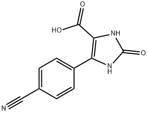 1,3-DIHYDRO-IMIDAZOL-2-ONE-5-(4-CYANO) PHENYL-4-CARBOXYLIC ACID 化学構造式