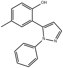 5-(2-ヒドロキシ-5-メチルフェニル)-1-フェニルピラゾール 化学構造式