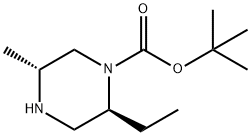 (2S,5R)-2-ETHYL-5-METHYL-N-BOC-PIPERAZINE 化学構造式