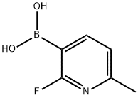 2-フルオロ-6-メチルピリジン-3-ボロン酸 化学構造式