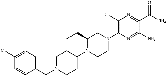 906805-42-3 3-氨基-6-氯-5-[(3S)-4-[1-[(4-氯苯基)甲基]-4-哌啶基]-3-乙基-1-哌嗪基]-2-哌嗪甲酰胺