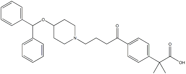 90729-42-3 4-[4-[4-(ジフェニルメトキシ)ピペリジン-1-イル]-1-オキソブチル]-α,α-ジメチルベンゼン酢酸