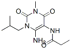 Propanamide,  N-[6-amino-1,2,3,4-tetrahydro-3-methyl-1-(2-methylpropyl)-2,4-dioxo-5-pyrimidinyl]- Structure