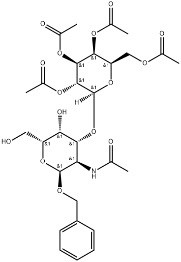 2-乙酰氨基-3-O-(2,3,4,6-四-O-乙酰基-Β-D-吡喃半乳糖基)-2-脱氧-Α-D-吡喃半乳糖苷, 90754-57-7, 结构式