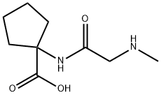 Cyclopentanecarboxylic acid, 1-[2-(methylamino)acetamido]- (7CI) Struktur