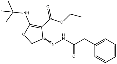 3-푸란카르복실산,2-[(1,1-디메틸에틸)아미노]-4,5-디히드로-4-[(페닐아세틸)히드라조노]-,에틸에스테르(9CI)