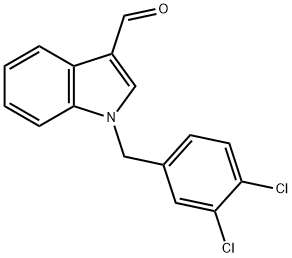 1-(3,4-ジクロロベンジル)-1H-インドール-3-カルブアルデヒド 化学構造式