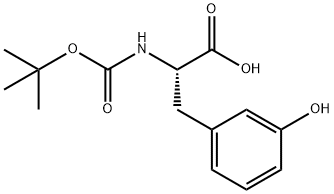 (S)-2-TERT-BUTOXYCARBONYLAMINO-3-(3-HYDROXY-PHENYL)-PROPIONIC ACID 化学構造式