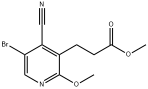 3-Pyridinepropanoic  acid,  5-bromo-4-cyano-2-methoxy-,  methyl  ester Structure
