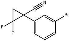 1-(3-Bromo-phenyl)-2,2-difluoro-cyclopropanecarbonitrile 化学構造式