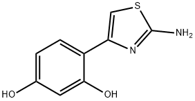 2-(2-Amino-thiazol-4-yl)- benzene-1,4-diol 化学構造式