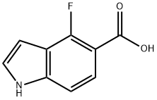 1H-Indole-5-carboxylic acid, 4-fluoro- 化学構造式