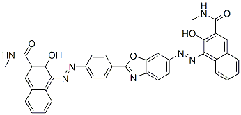 3-hydroxy-4-[[4-[6-[[2-hydroxy-3-[(methylamino)carbonyl]naphthyl]azo]benzoxazol-2-yl]phenyl]azo]-N-methylnaphthalene-2-carboxamide|